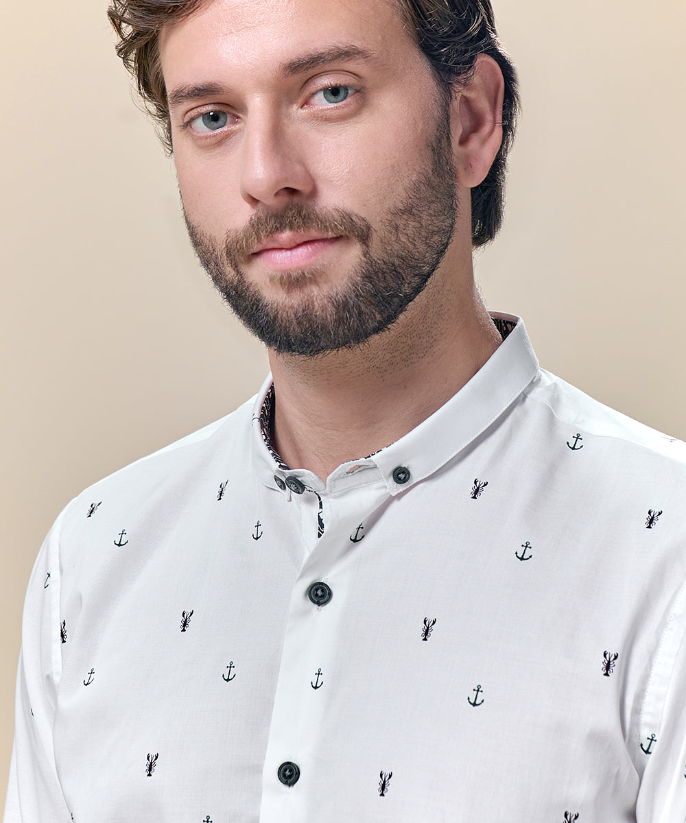 Camisa Roll Up Micro Button Down Classic Fit