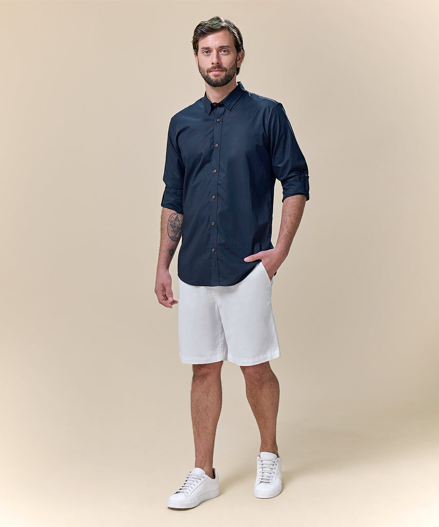 Bermuda Drill Sobreteñida Classic Fit