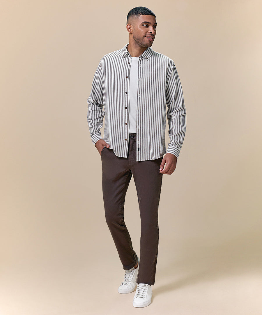 Camisa Look Lino Rayas Button Down Classic Fit