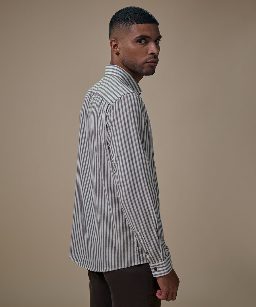 Camisa Look Lino Rayas Button Down Classic Fit