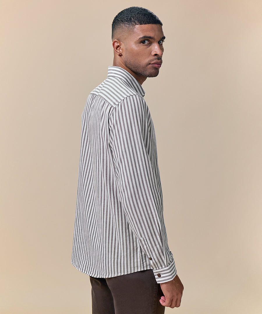 Camisa Look Lino Rayas Button Down Classic Fit