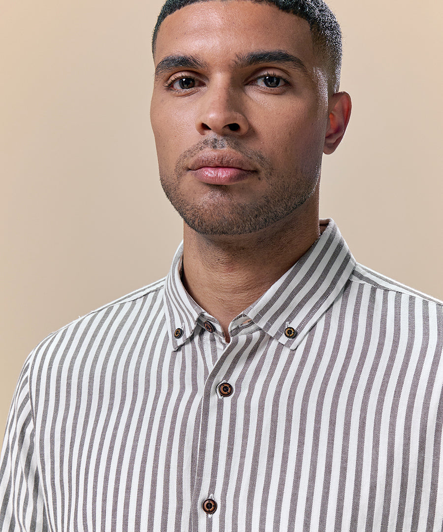 Camisa Look Lino Rayas Button Down Classic Fit