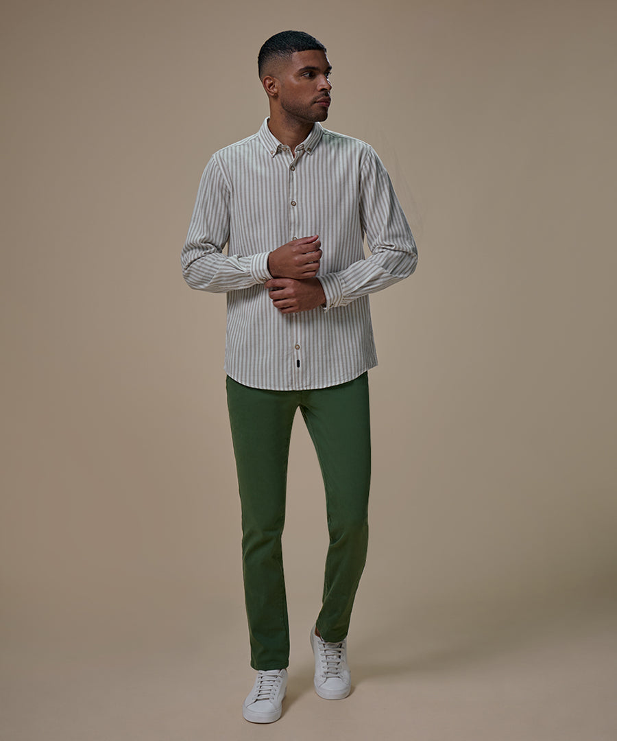 Camisa Look Lino Rayas Button Down Classic Fit