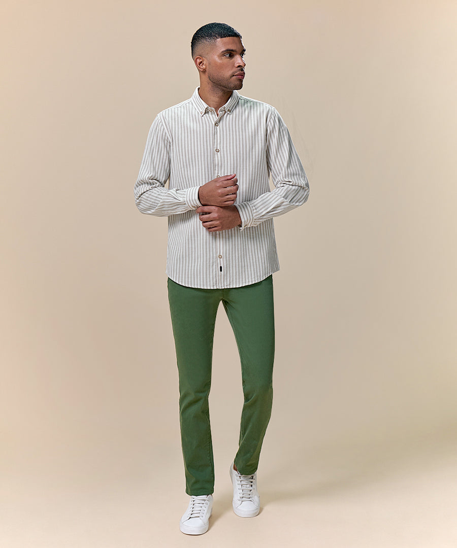 Camisa Look Lino Rayas Button Down Classic Fit