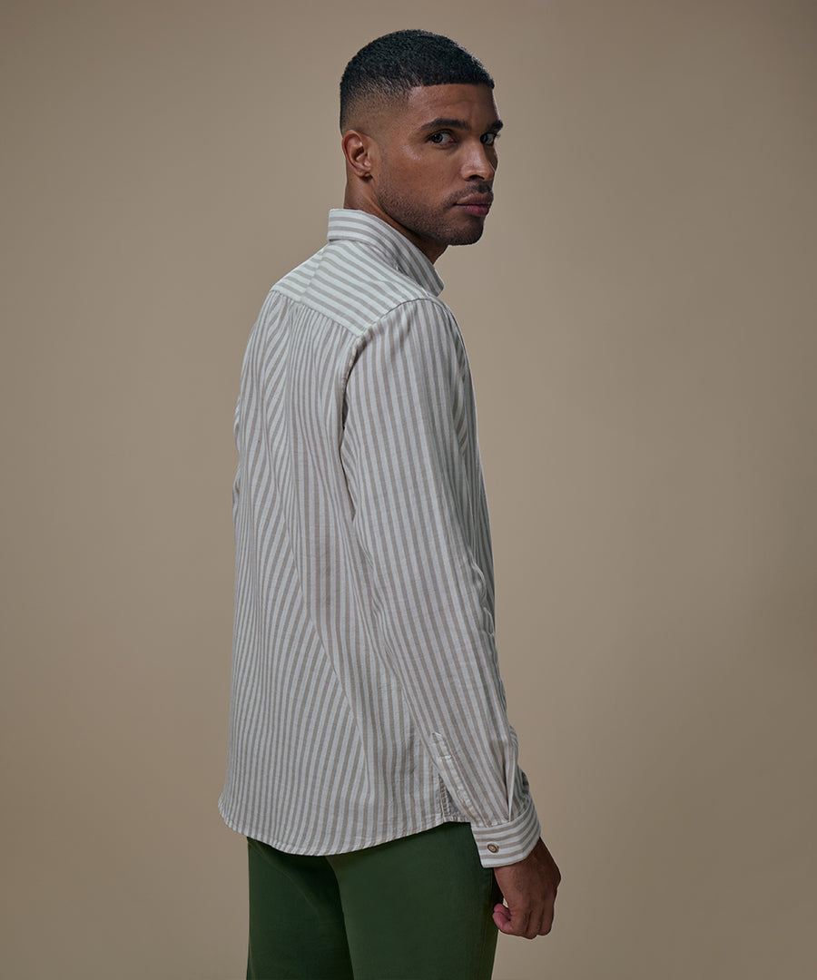 Camisa Look Lino Rayas Button Down Classic Fit
