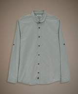 Camisa Roll Up Cuello Redondeado Slim Fit