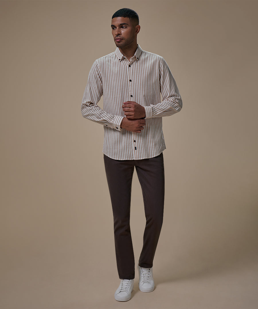 Camisa Look Lino Rayas Button Down Classic Fit