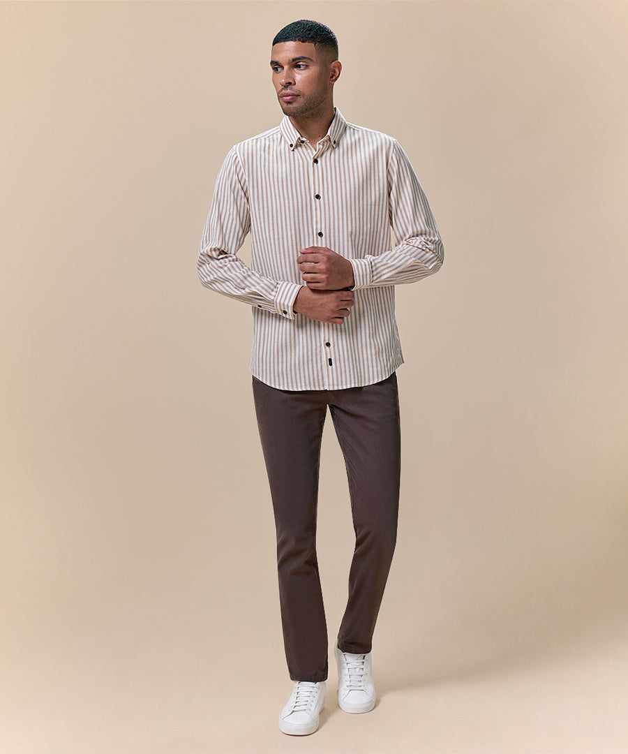 Camisa Look Lino Rayas Button Down Classic Fit