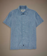 Camisa Look Lino Cuello Spread Pechera Oculta