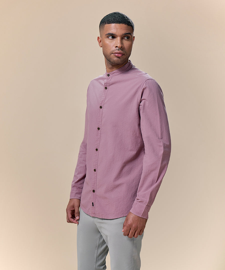 Camisa Seersucker Cuello Nerú Classic Fit
