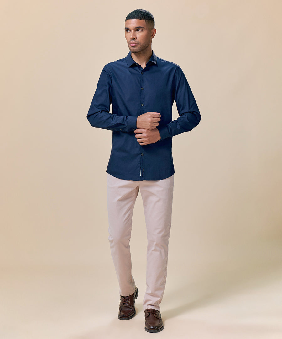 Camisa Pechera Ojal Slim Fit