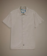 Camisa Look Lino Cuello Spread Pechera Oculta
