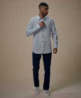 Camisa Roll Up Look Lino Rayas Slim Fit