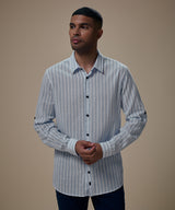 Camisa Roll Up Look Lino Rayas Slim Fit