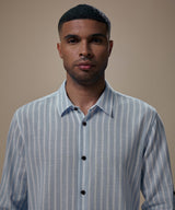 Camisa Roll Up Look Lino Rayas Slim Fit