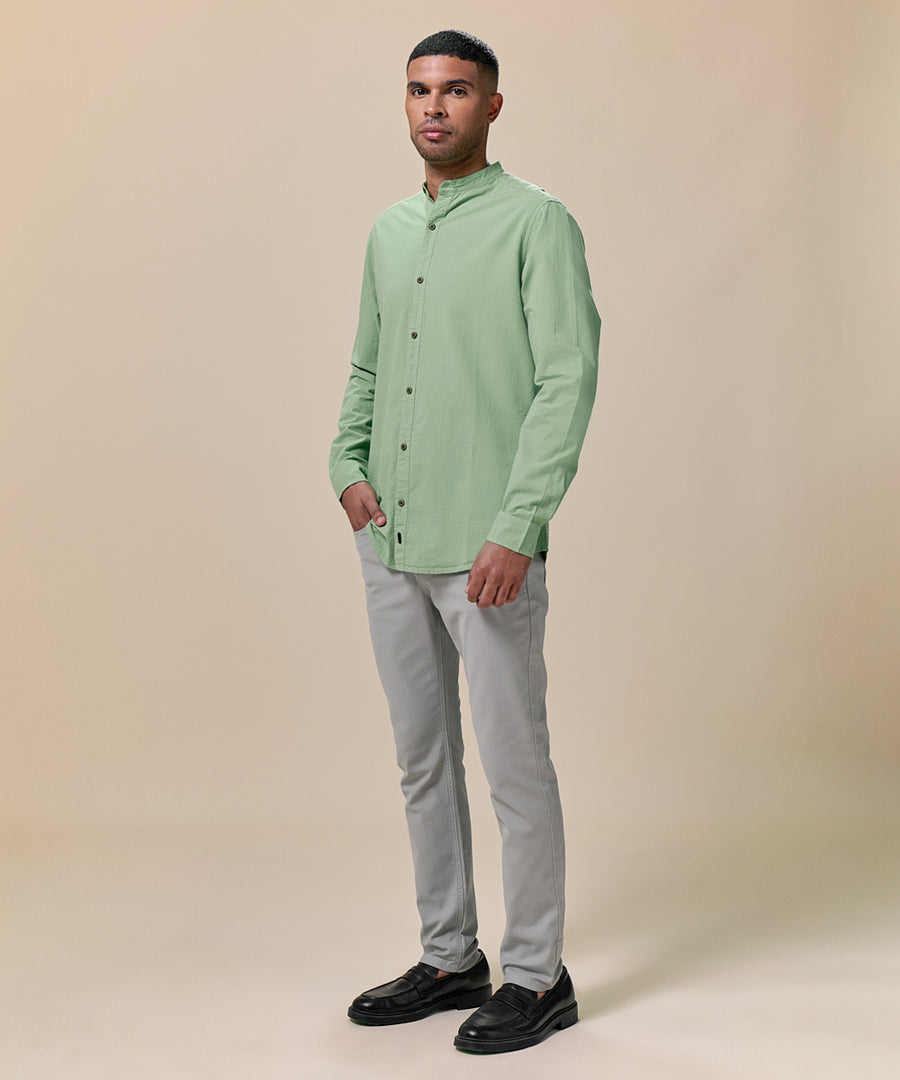 Camisa Seersucker Cuello Nerú Classic Fit