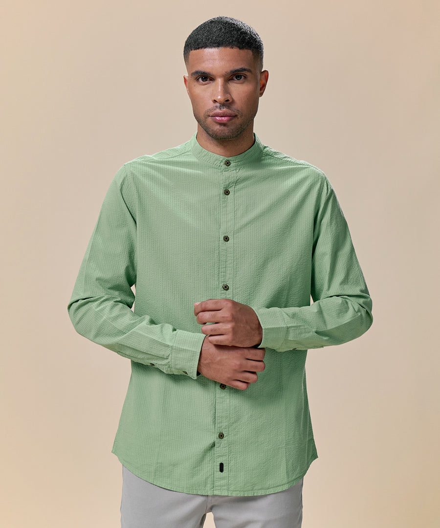 Camisa Seersucker Cuello Nerú Classic Fit