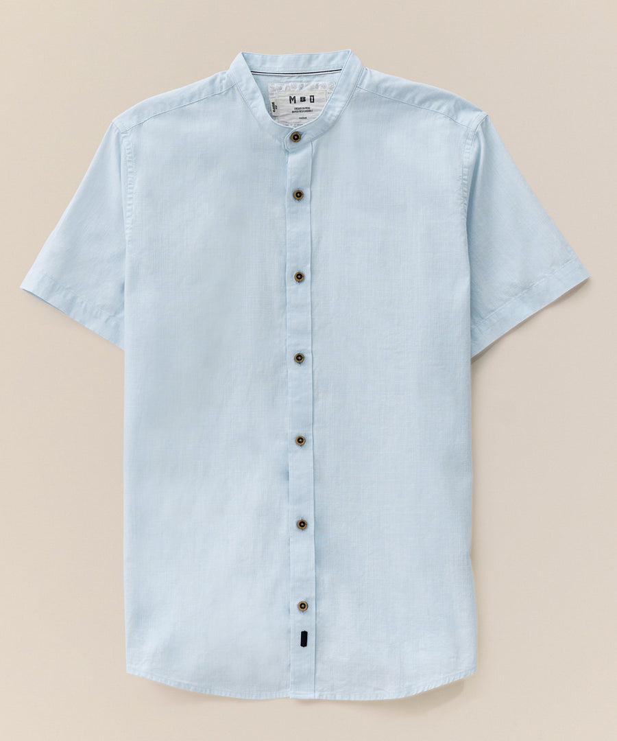 Camisa Look Lino Cuello Nerú con Cinta