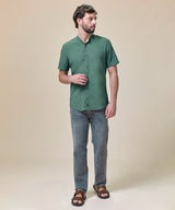 Camisa Look Lino Cuello Nerú con Cinta
