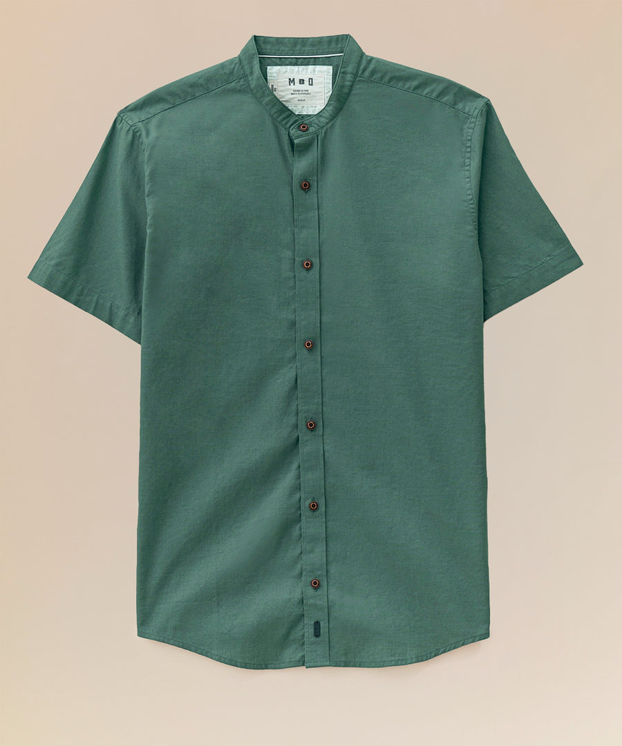 Camisa Look Lino Cuello Nerú con Cinta