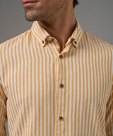 CAMISA MANGA LARGA CASUAL LOOK LINO RAYAS CUELLO BD CLASSIC FIT AMARILLO RAYAS PV26