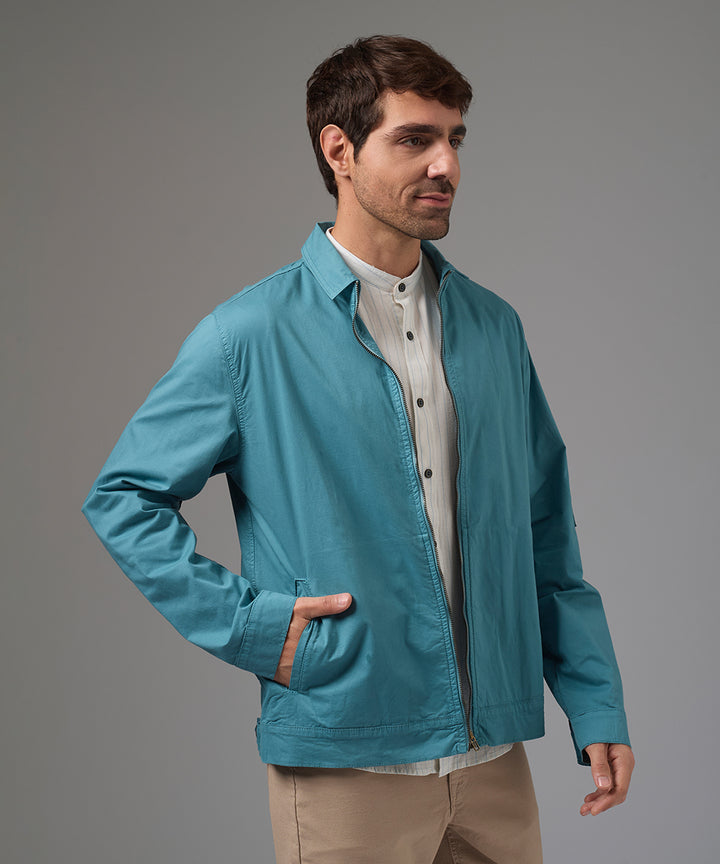 CASACA TAFETA CUELLO REMOVIBLE ACERO PV26