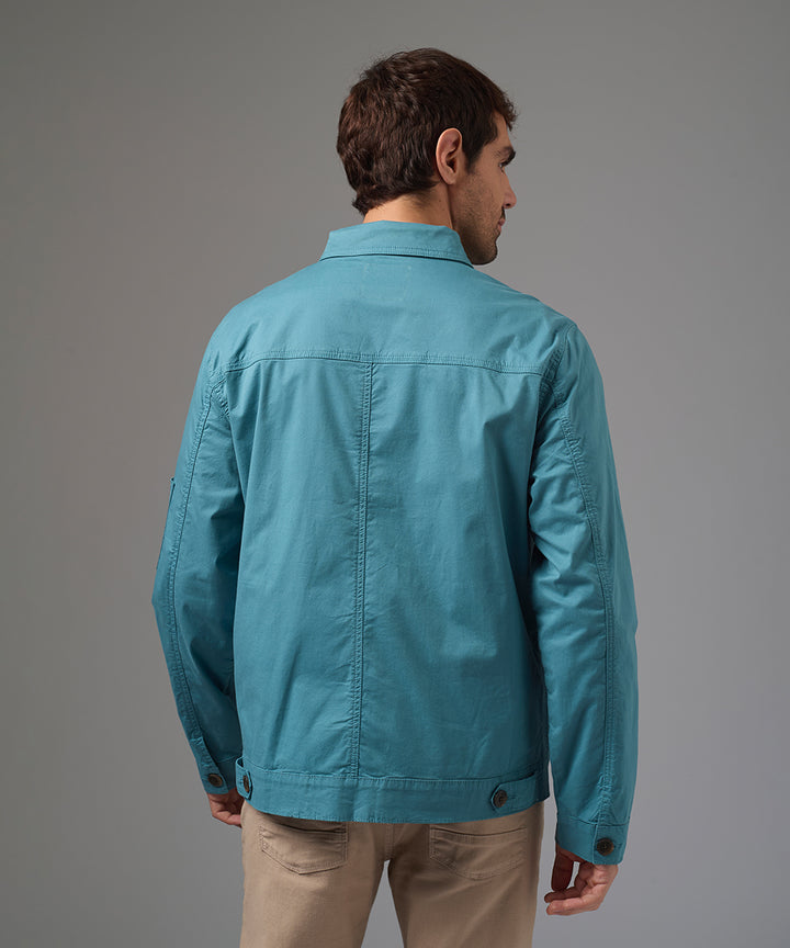 CASACA TAFETA CUELLO REMOVIBLE ACERO PV26