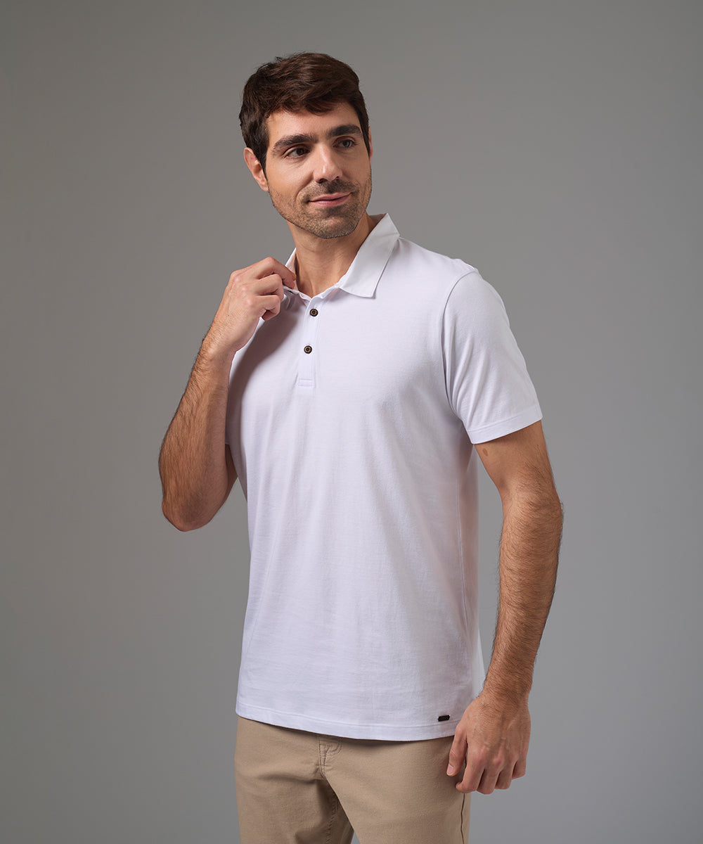 POLO MANGA CORTA JERSEY CUELLO BOX BLANCO PV26