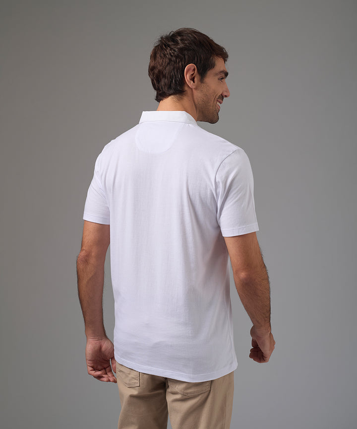 POLO MANGA CORTA JERSEY CUELLO BOX BLANCO PV26