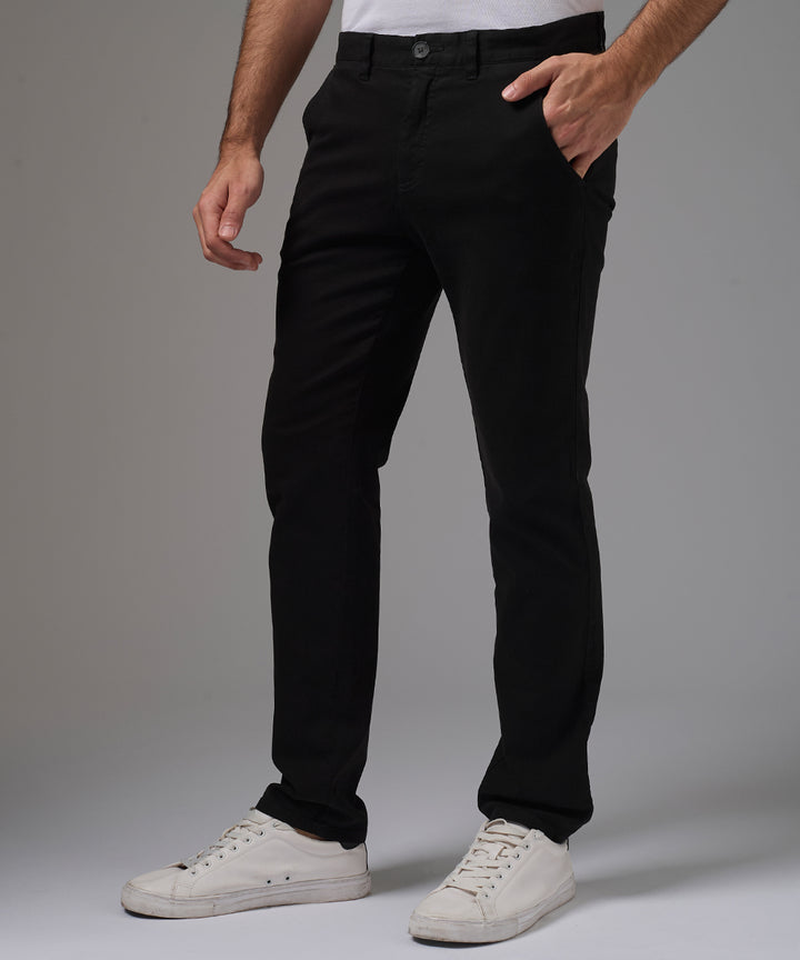 PANTALON DRILL FLAT FRONT SLIM FIT NEGRO TT26