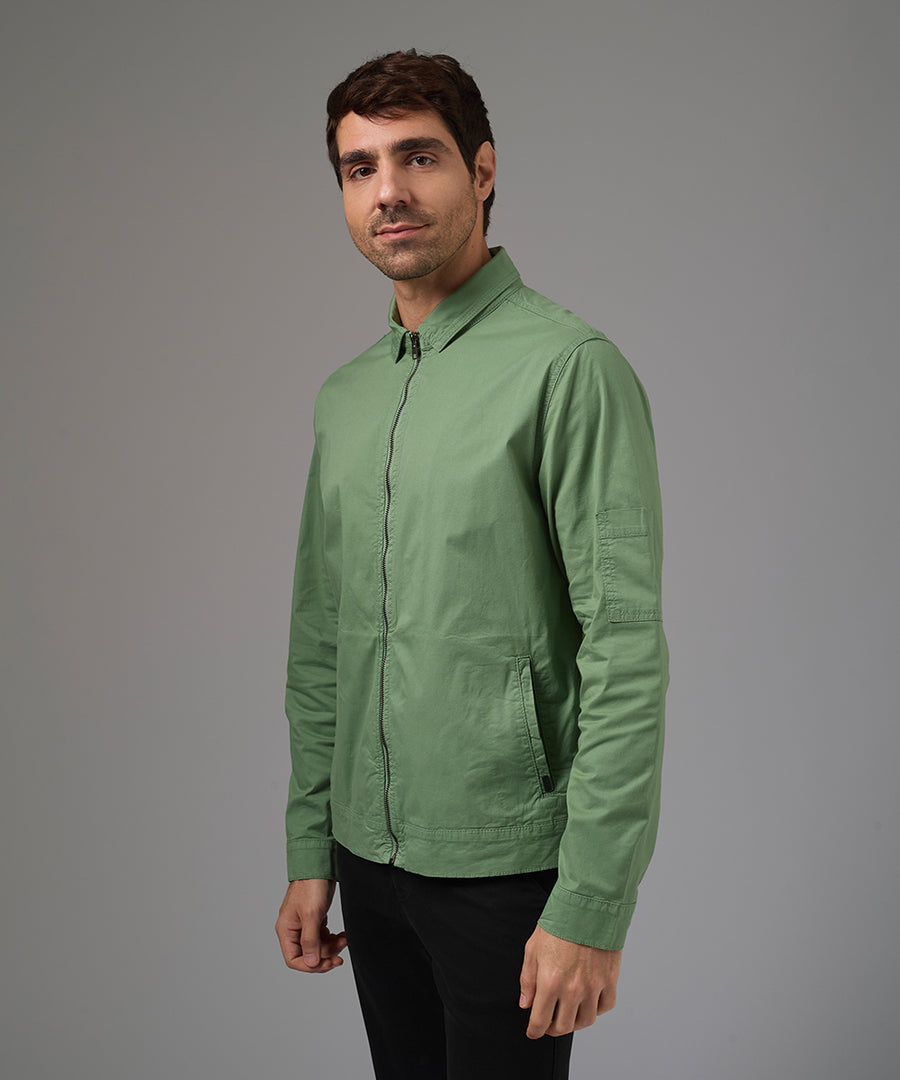 CASACA TAFETA CUELLO REMOVIBLE VERDE CLARO PV26