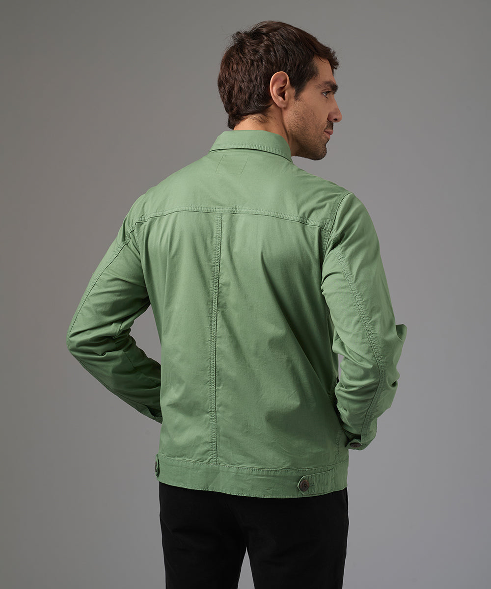 CASACA TAFETA CUELLO REMOVIBLE VERDE CLARO PV26