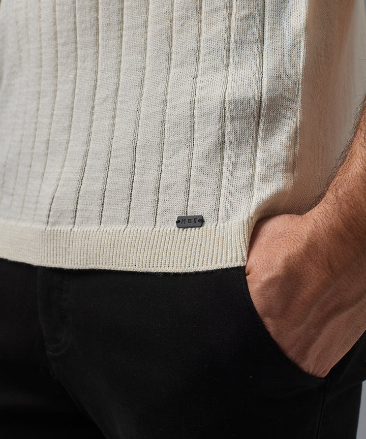 POLO MANGA CORTA PET CUELLO ALTO HUESO PV26