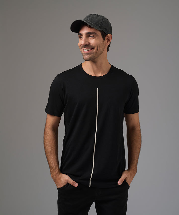 POLO MANGA CORTA JERSEY ESTAMPADO SECTORIZADO NEGRO PV26