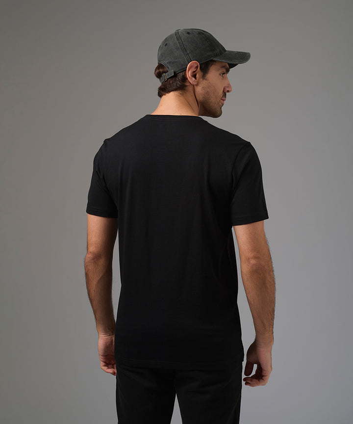 POLO MANGA CORTA JERSEY ESTAMPADO SECTORIZADO NEGRO PV26