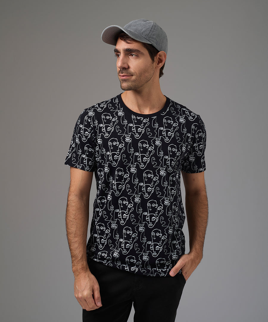 POLO MANGA CORTA JERSEY ESTAMPADO CARAS FULL PRINT AZUL PV26
