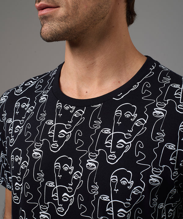 POLO MANGA CORTA JERSEY ESTAMPADO CARAS FULL PRINT AZUL PV26
