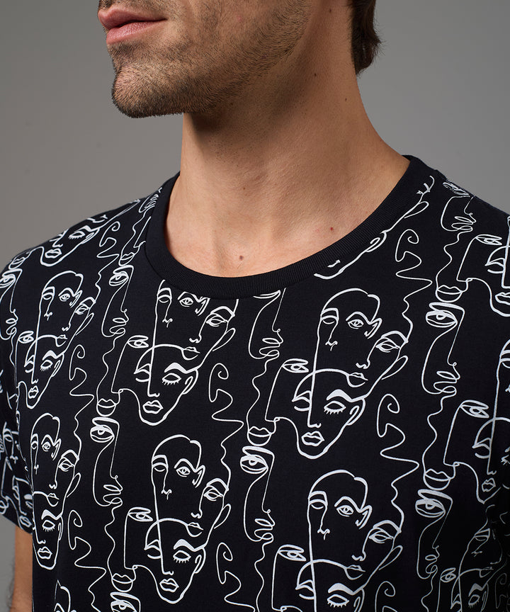 POLO MANGA CORTA JERSEY ESTAMPADO CARAS FULL PRINT AZUL PV26
