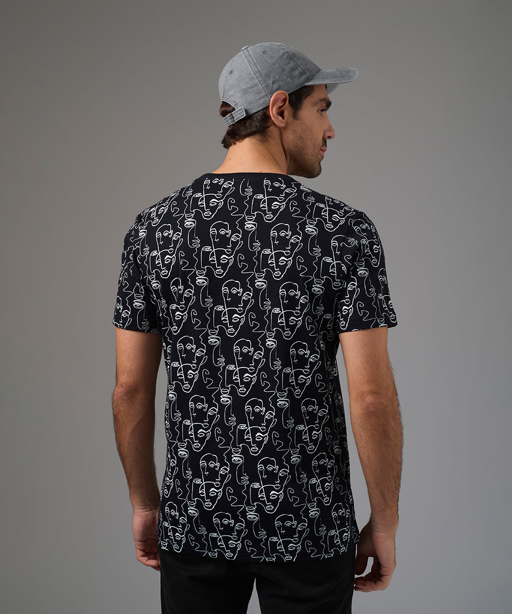 POLO MANGA CORTA JERSEY ESTAMPADO CARAS FULL PRINT AZUL PV26