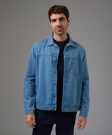 CASACA DENIM PECHERA OJAL SOBRETEÑIDO CELESTE PV26