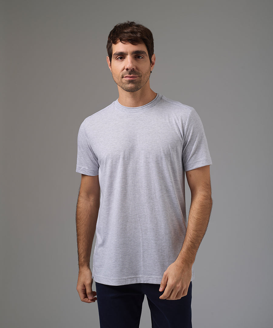 POLO MANGA CORTA JERSEY CUELLO REDONDO WAFER CANESU GRIS PV26