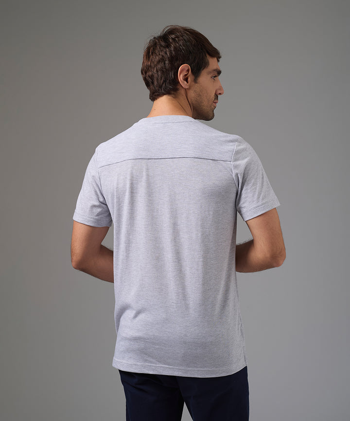 POLO MANGA CORTA JERSEY CUELLO REDONDO WAFER CANESU GRIS PV26
