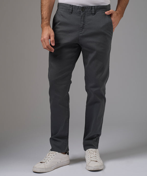 PANTALON DRILL FLAT FRONT SLIM FIT PLOMO PV26