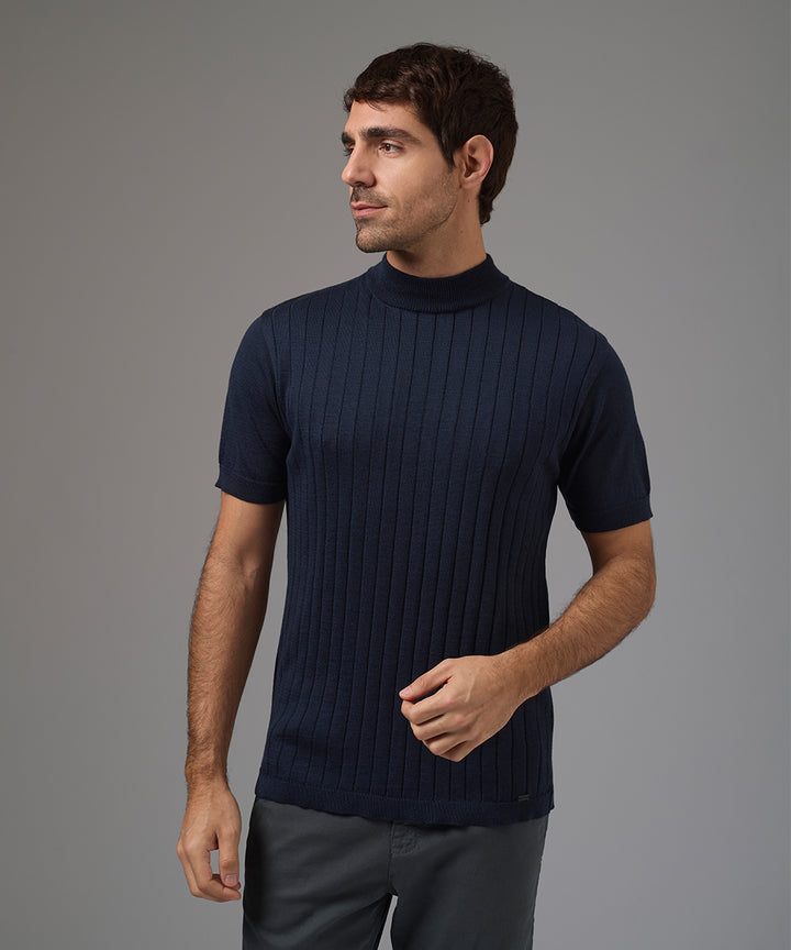 POLO MANGA CORTA PET CUELLO ALTO AZUL MARINO PV26