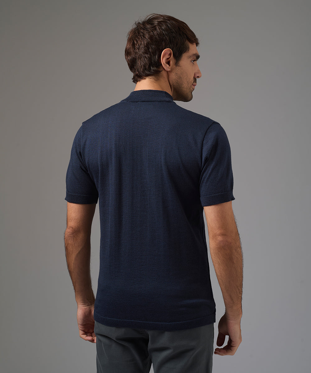 POLO MANGA CORTA PET CUELLO ALTO AZUL MARINO PV26