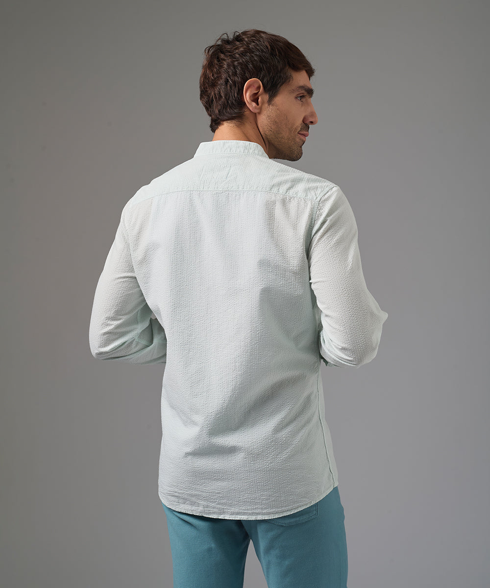 CAMISA MANGA LARGA SEER SUCKER CUELLO NERU CLASSIC FIT CELESTE CLARO PV26