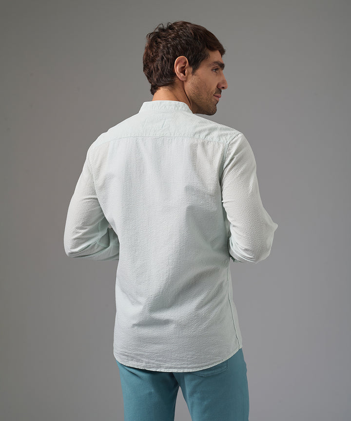 CAMISA MANGA LARGA SEER SUCKER CUELLO NERU CLASSIC FIT CELESTE CLARO PV26