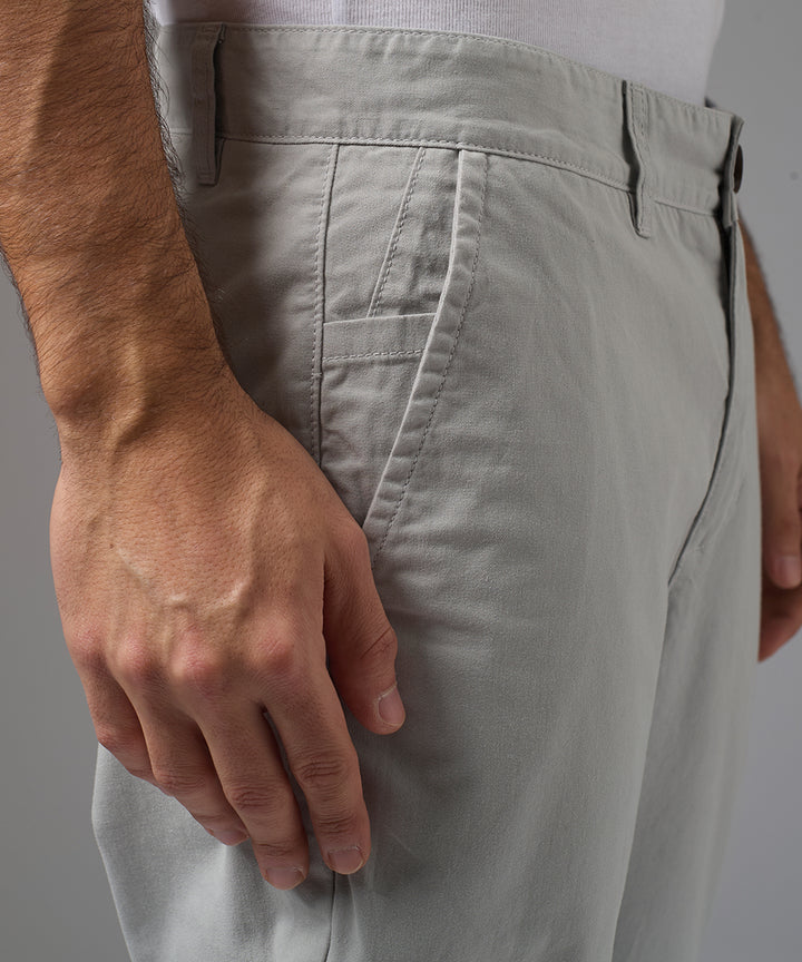 PANTALON DRILL SLIM FIT GRIS PV26