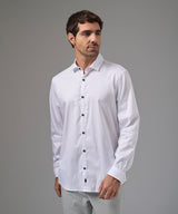 CAMISA MANGA LARGA PECHERA OJAL CLASSIC FIT BLANCO PV26