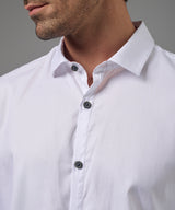 CAMISA MANGA LARGA PECHERA OJAL CLASSIC FIT BLANCO PV26